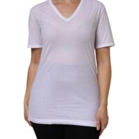 Dolce & Gabbana valge lühikeste varrukatega V-kaelusega T-särk