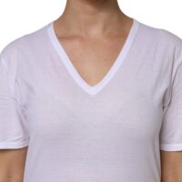 Dolce & Gabbana valge lühikeste varrukatega V-kaelusega T-särk