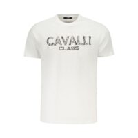 Cavalli Class Bianco Cotton Men T-Shirt