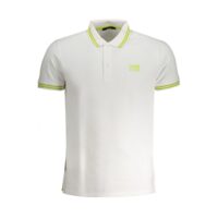 Cavalli Class White Cotton Men Polo Shirt