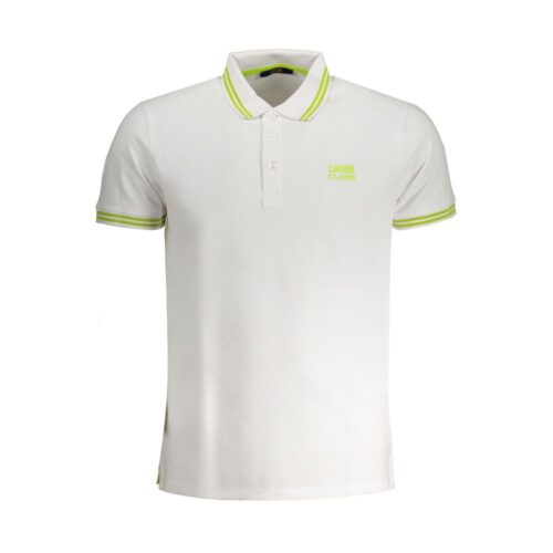 Cavalli Class White Cotton Men Polo Shirt