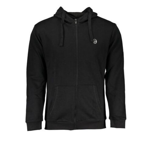 Sergio Tacchini Black Cotton Men's Hooded Sweatshirt