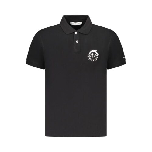Trussardi Black Cotton Men Polo