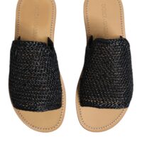 7560674.jpeg Dolce & Gabbana mustad monokroomsed punutud raffia plätud