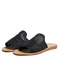7560675.jpeg Dolce & Gabbana mustad monokroomsed punutud raffia plätud