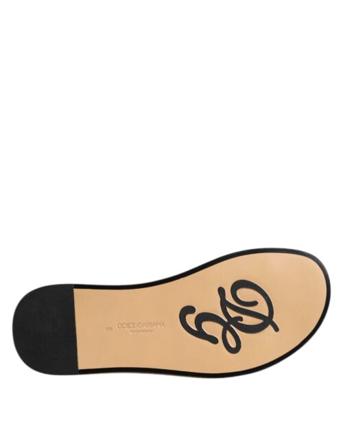 7560679.jpeg Dolce & Gabbana mustad monokroomsed punutud raffia plätud