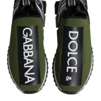 Dolce & Gabbana Green Black Slip On Sorrento Sneakers Shoes
