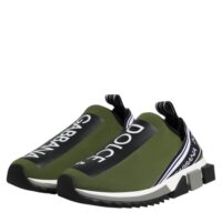 Dolce & Gabbana Green Black Slip On Sorrento Sneakers Shoes