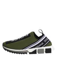 Dolce & Gabbana Green Black Slip On Sorrento Sneakers Shoes