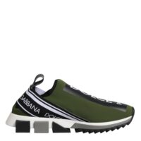 Dolce & Gabbana Green Black Slip On Sorrento Sneakers Shoes