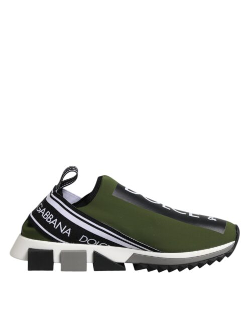 Dolce & Gabbana Green Black Slip On Sorrento Sneakers Shoes