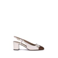 Valentino Garavani White Calf Leather Bos Taurus Mid Heel Pumps
