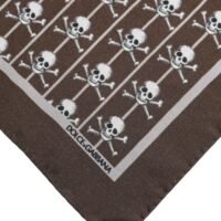 Dolce & Gabbana pruun siidist meeste ruuduline koljuga foulard-rätik