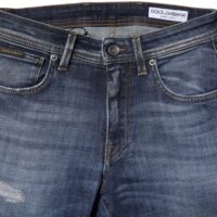 Dolce & Gabbana sinised pestud slim fit meeste teksad