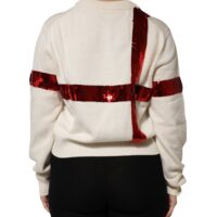 Dolce & Gabbana valge litritega ümmarguse kaelusega pullover