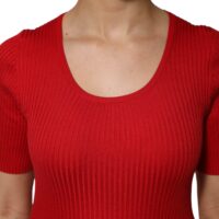 7728160.jpeg Dolce & Gabbana punane ümmarguse kaelusega lühikeste varrukatega pluus