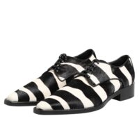 Dolce & Gabbana must-valged sebramustriga ponikarvast kingad