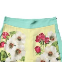 Dolce & Gabbana kollased siidist lillelised retuuspüksid
