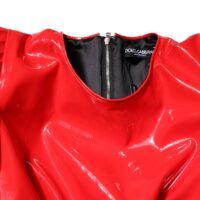 8005313.jpeg Dolce & Gabbana punane läikiv minikleit puhvis varrukatega