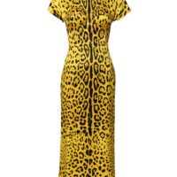 8016489.jpeg Dolce & Gabbana kollane polüestrist leopardimustriga midi tuunik-kleit