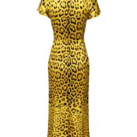 8016494.jpeg Dolce & Gabbana kollane polüestrist leopardimustriga midi tuunik-kleit