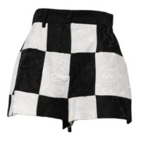 Dolce & Gabbana mustvalged lillebrokaadist lühikesed püksid