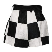 Dolce & Gabbana mustvalged lillebrokaadist lühikesed püksid