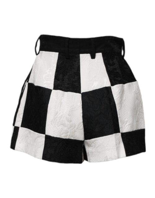 Dolce & Gabbana mustvalged lillebrokaadist lühikesed püksid