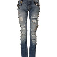 Dolce & Gabbana sinised kaunistustega kitsad teksad