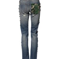 Dolce & Gabbana sinised kaunistustega kitsad teksad