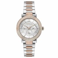 Furla naiste käekell roosa korpuse ja halli rihmaga