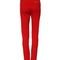 Dolce & Gabbana punased keskmise vöökõrgusega slim fit püksid