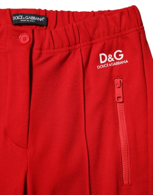 Dolce & Gabbana punased keskmise vöökõrgusega slim fit püksid