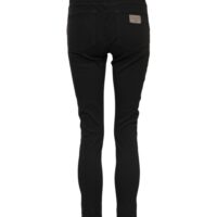 Dolce & Gabbana mustad puuvillased logo skinny keskmise vöökõrgusega teksad