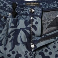 Dolce & Gabbana sinised graafilise prindiga kitsenevad teksad