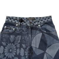 Dolce & Gabbana sinised graafilise mustriga puuvillased skinny teksad