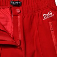 Dolce & Gabbana punased keskmise vöökõrgusega slim fit püksid
