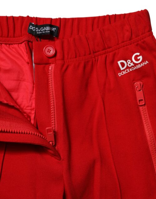 Dolce & Gabbana punased keskmise vöökõrgusega slim fit püksid