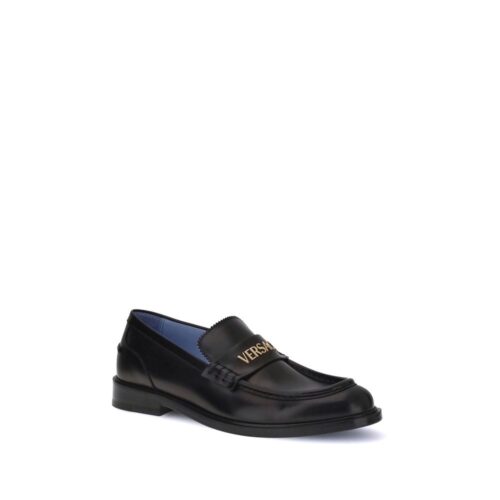 Versace Black slip-on loafrid Bos Taurus