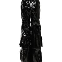 Dolce & Gabbana mustad kõrge vöökohaga cargo bootcut püksid