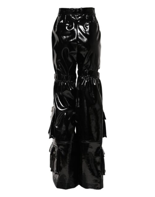 Dolce & Gabbana mustad kõrge vöökohaga cargo bootcut püksid