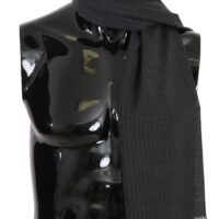 815426.jpg Dolce & Gabbana Gray 100% Wool Striped Pattern Wrap Scarf