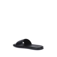 8195898.jpeg Fendi Black Calf Leather Bos Taurus Flat Sandals