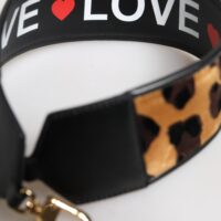 Dolce & Gabbana must pööratav leopardi mustriga õlakoti rihm