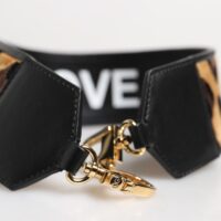 Dolce & Gabbana must pööratav leopardi mustriga õlakoti rihm
