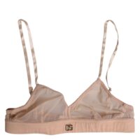 Dolce & Gabbana puudrroosa nailonist DG logoga traadita balconette-rinnahoidja