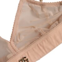 Dolce & Gabbana puudrroosa nailonist DG logoga traadita balconette-rinnahoidja