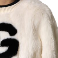 8275021.jpeg Dolce & Gabbana valge lühike kunstkarusnahast DG sviiter