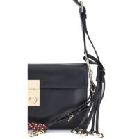 Prada Black Calf Leather Bos Taurus Shoulder Bag