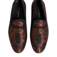 Dolce & Gabbana mustad jacquard-polüestrist turrtaldusega mokassiinkingad